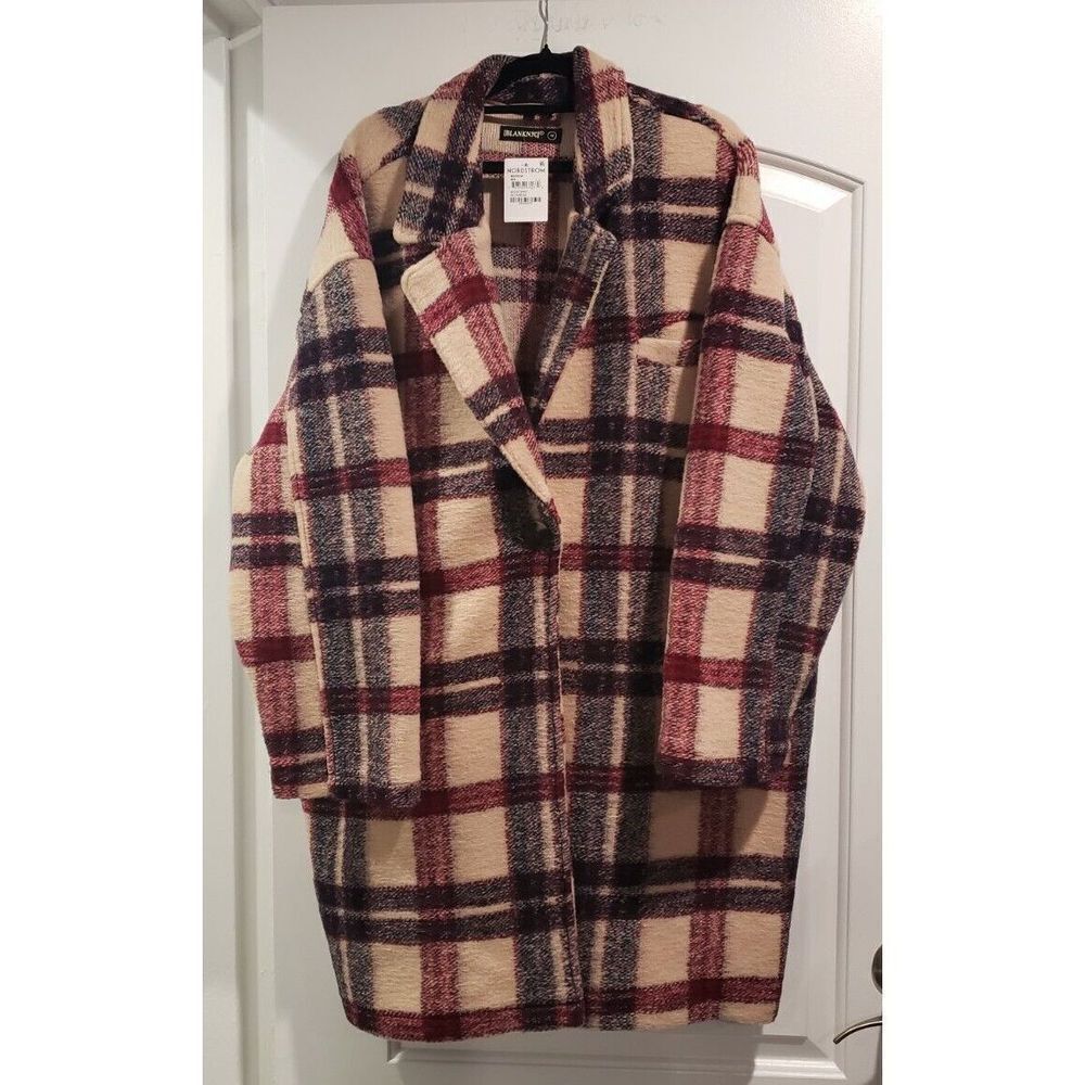 Blank NYC‎ Plaid Teddy Coat Oversized Size M NWT